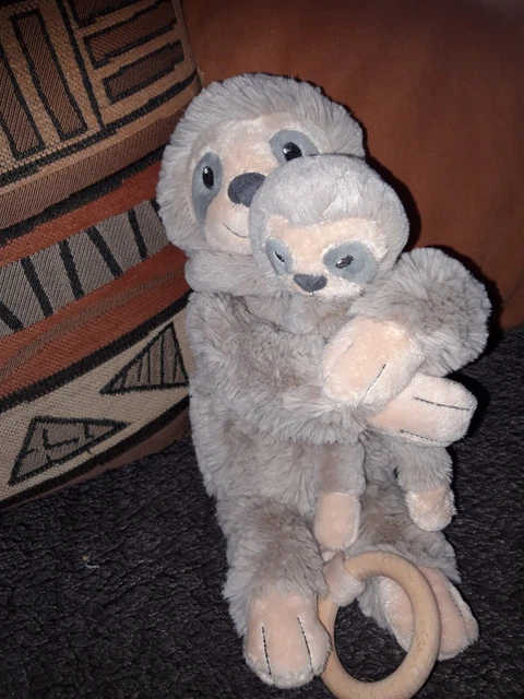 Doudou musical Singe Paresseux Tex  Musical marron anneau bois tbe. Com 9