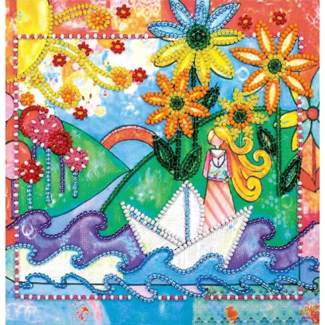 Abris Art stamped bead stitch kit "The voice of the stream", 15x15cm, DIY