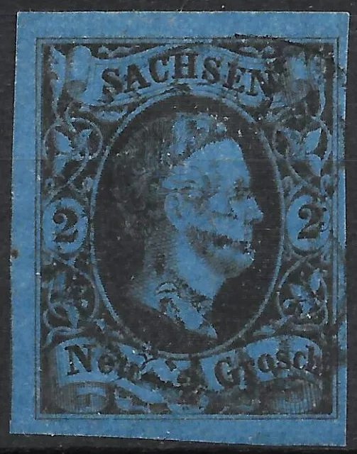 Sachsen 1852 . MiNr.7 . 2 Ngr . BPP Befund . N15 Zittau . einwandfrei!