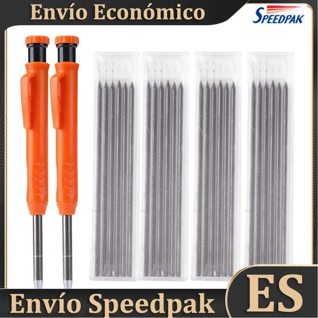 2pcs Mechanical Woodworking Pencil Set with Built-in Sharpener Line Marker Pen e