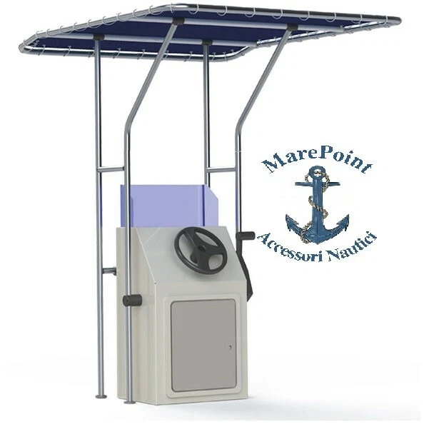T-TOP ALLUMINIO SMALL cm.120x170x200h TUBO 32mm T TOP REGOLABILE TESSUTO BLU