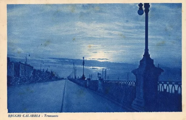 Cartolina Paesaggistica Calabria Reggio Calabria Tramonto Viaggiata Anno 1935