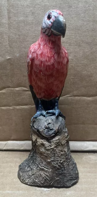 Vintage Parrot Wooden Decoration Statue