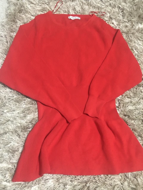 BRANDNEW WOMEN S ZARA peplum jumper size small red 30.00 PicClick UK