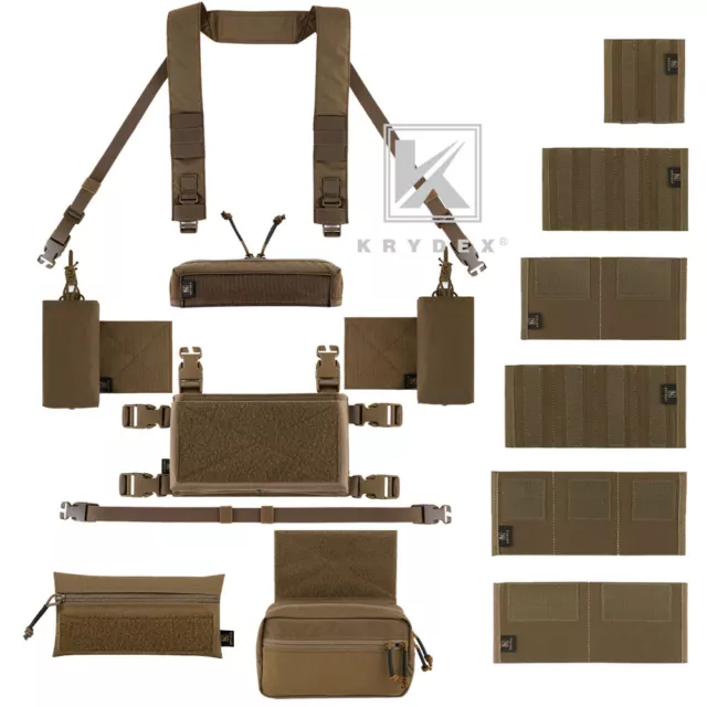 KRYDEX MK3 MK4 Micro Fight Chassis Chest Rig Shoulder Strap Mag Pouch Coyote lot