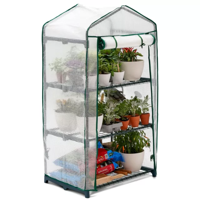 3 Tier Mini Greenhouse Grow House Outdoor Garden Frame Reinforced PE Cover