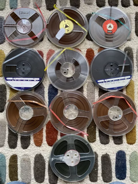 Open Reel To Reel Tapes X 10  7” Unboxed. Lot 6 Mixed TDK Grundig BASF Etc  LOT7