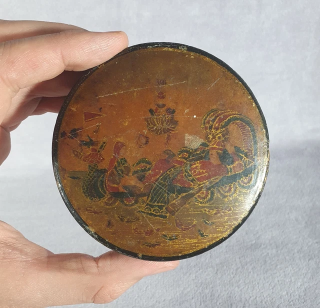 Porte-lettres Ancien En Bois Laqué - Décor Japonais - Fin XIXème
