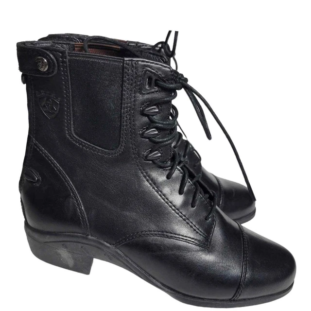 Ariat Heritage Paddock Boot Size 6 Black Ankle Lace Up Equestrian Leather Horses