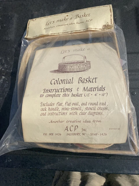 Kit de cesta Let's Make A Colonial de ACP - Totalmente nuevo - De colección - Envío gratuito