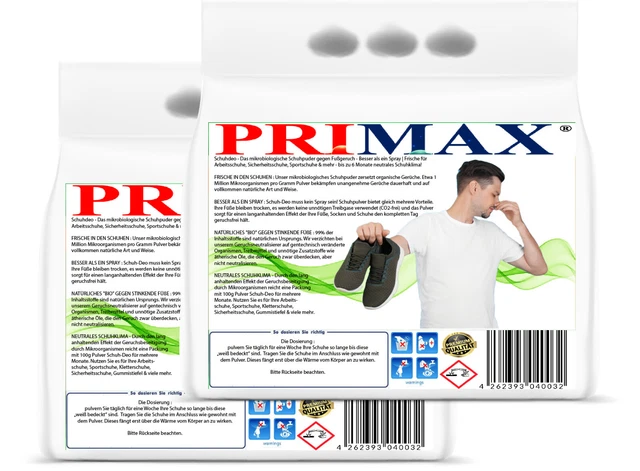PRIMAX® 200g Schuhdeo Schuhpuder gegen Fußgeruch! NEUHEIT !