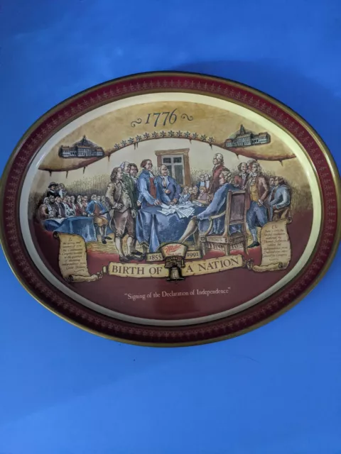 Miller High Life Tray-Birth Of A Nation 14” x 11 3/4” Signing The Declaration