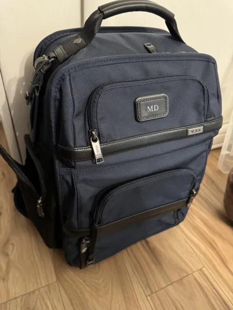 Tumi Alpha Bravo Search -Backpack  Navy  Initials “MD”