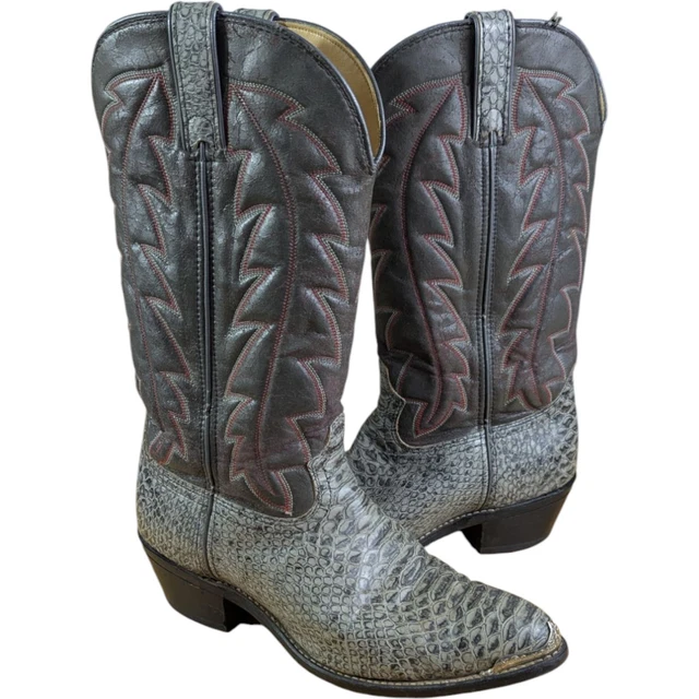 PYTHON COWBOY BOOTS Mens 8.5 EE Wide Durango Snakeskin Gray Western ...