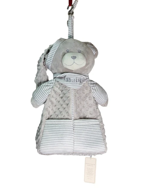 H·H Hapii Home Gray Bear Baby Diaper Stacker Caddy Hanging Storage Organizer New