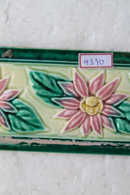 Old Circa 1930 Vintage Artdeco Ceramic Tile Border Made In Japan NH4390 3