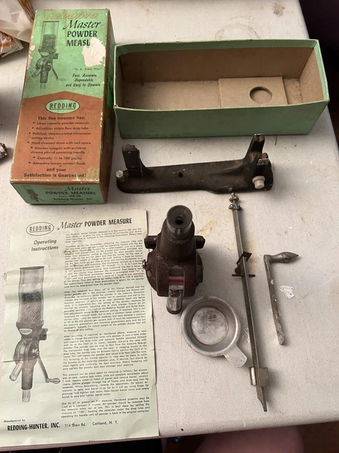VINTAGE REDDING MASTER POWDER MEASURE STAND BENCH MOUNT Hunter reloading bullets VINTAGE REDDING MASTER POWDER MEASURE STAND BENCH MOUNT Hunter reloading bullets