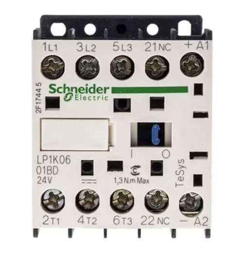 1 x 1 x Schneider Electric TeSys K LP1K 3 Pole Contactor, 3NO, 6 A, 2.2 kW, 24 V