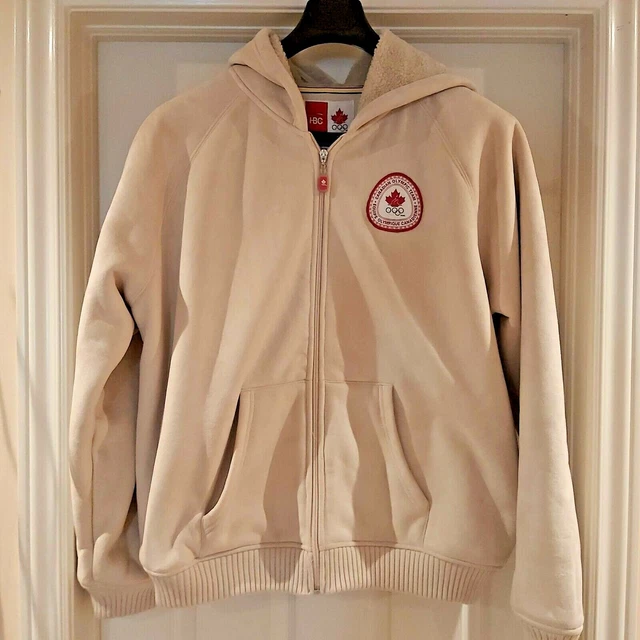 Hudson Bay Co. Canada '06 Olympic Beige Faux Suede Sherpa Lined -Hood Size XL