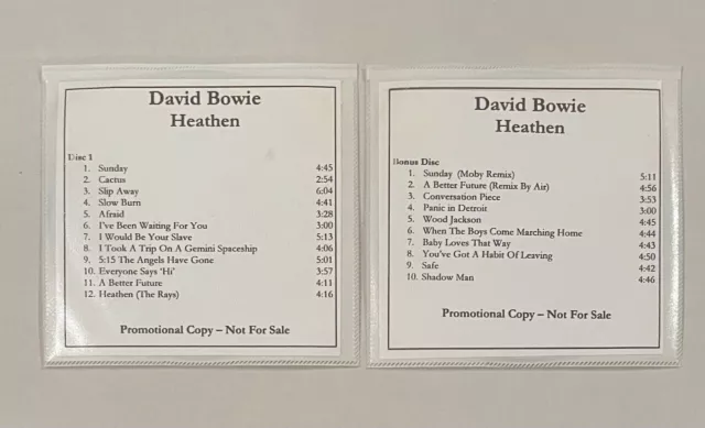DAVID BOWIE Heathen 2002 US Advance PROMO Only DELUXE VERSION 2xCD Set