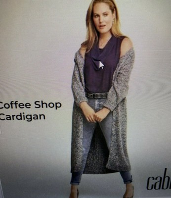 CAbi Coffee Shop Cardigan Duster Gray 