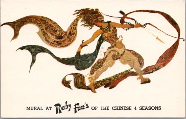 Vintage New York City Postcard RUBY FOO'S CHINESE RESTAURANT c1950s Unused