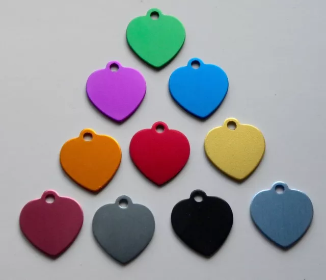 Médaille COEUR gravée pour animaux chien chat - 10 couleurs -