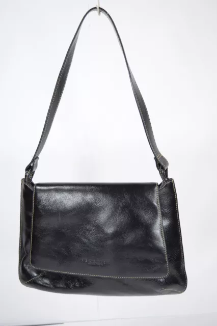 Y2K KENNETH COLE REACTION Black Leather Shoulder Bag 2000s VERY NICE 90s