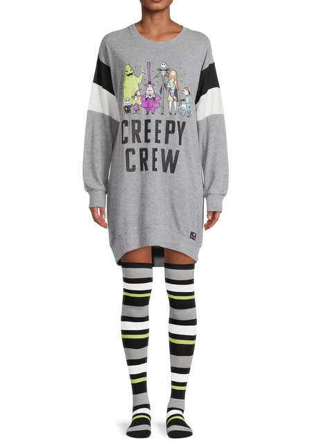 Disney The Night Before Christmas Crew Sleepshirt Nightgown + Socks Women’s XS