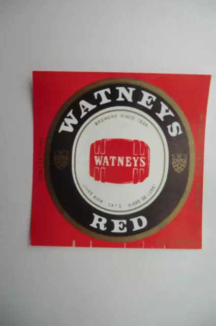 Mint Watneys Red Imported Chatelet Belgium Brewery Beer Bottle Label
