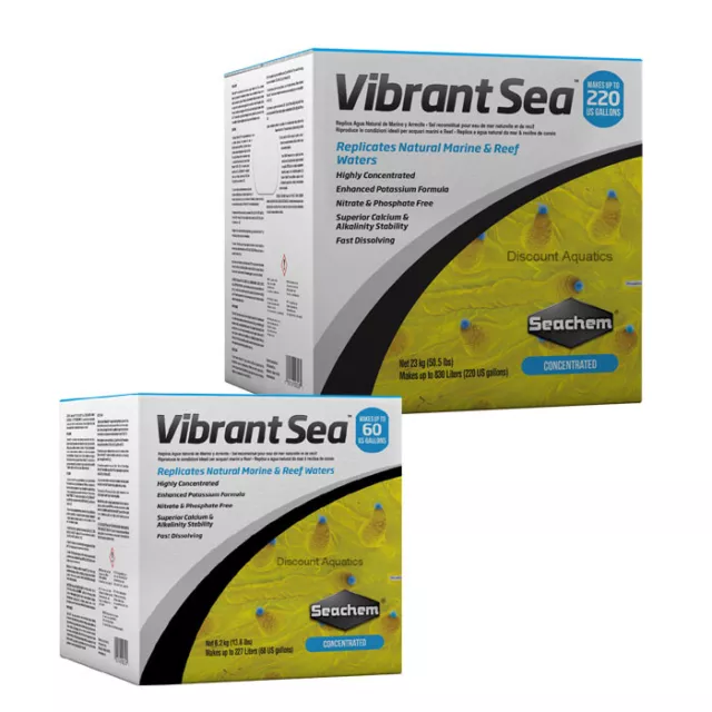Seachem VIBRANT SEA Salt 227L 830L Marine Reef Coral Pro 6.2KG 23KG Aquarium