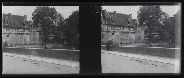 France Château Photo Stereo NEGATIF Plaque de verre VR11n  