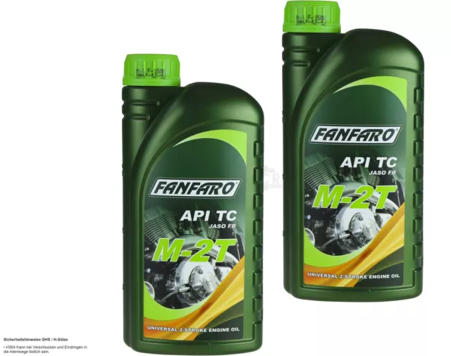 2x1 Litro fanfaro M-2T Api TC Jaso Fb Iso L-EGB aceite motor De Mineralischer