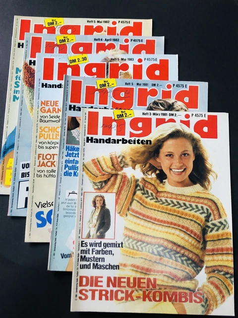 5x Frühling Ingrid Zeitschrift Nähen Häkeln Stricken Basteln Handarbeiten
