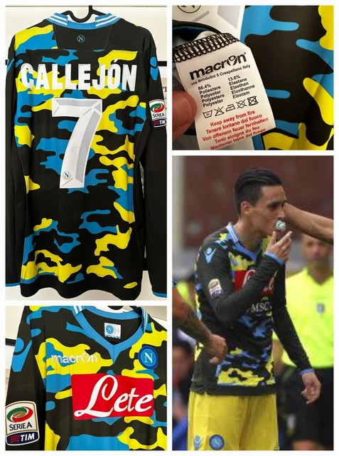 MAGLIA CALCIO SSC NAPOLI 2013 2014 camuflage Gialla #7 CALLEJON tg