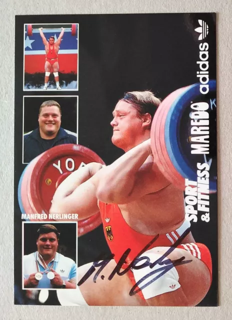 1015 Manfred Nerlinger Gewichtheben Autogrammkarte Autograph original signiert