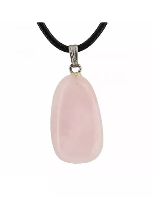 Quartz Rose Pierre Naturelle Pendentif Collier