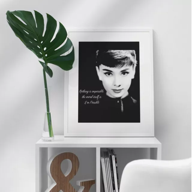 Inspirational Wall Art Print, Printable Motivational Quote, Audrey Hepburn