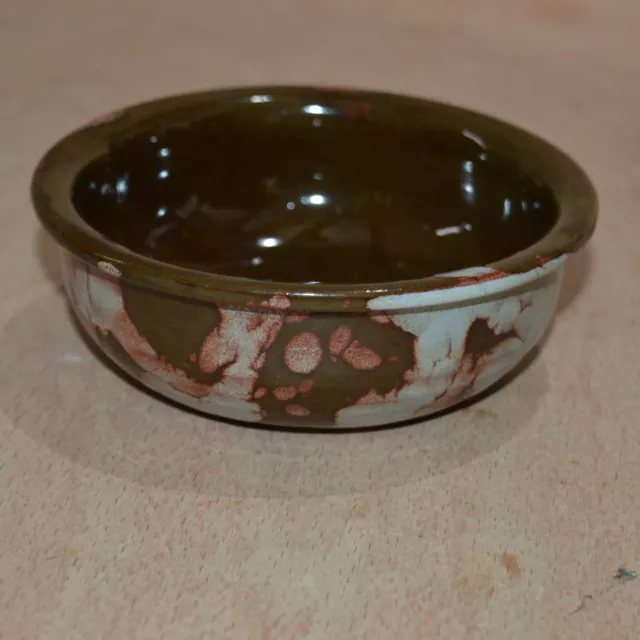 Ewenny Pottery Small Dish Shallow Bowl 12cm Brown Grey Glazed