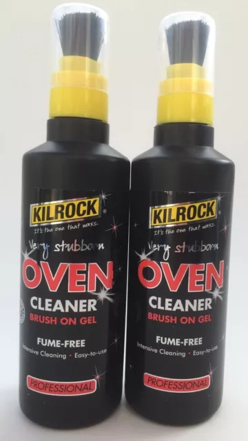 2X Kilrock Professionnel Fumées Gratuit Four Nettoyant 250ML Brosse Sur Gel