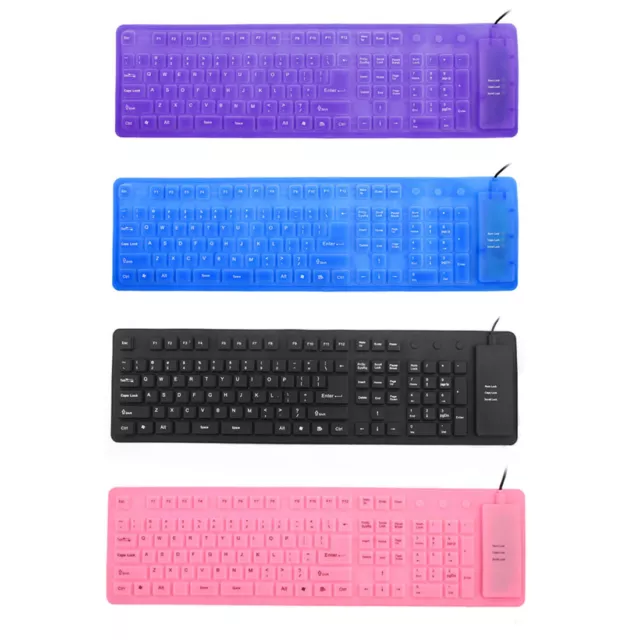 Foldable Flexible 109 Keys USB Wired Roll up Silicone Keyboard for Laptop PC