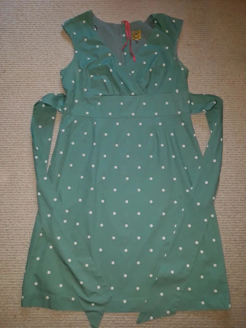 JOULES GREEN SPOT Julia Spot Dress - Size Uk 12 (M) 10.00 - PicClick UK