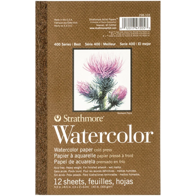 Almohadilla de papel de acuarela Strathmore 5,5""X8,5""-12 hojas -298103
