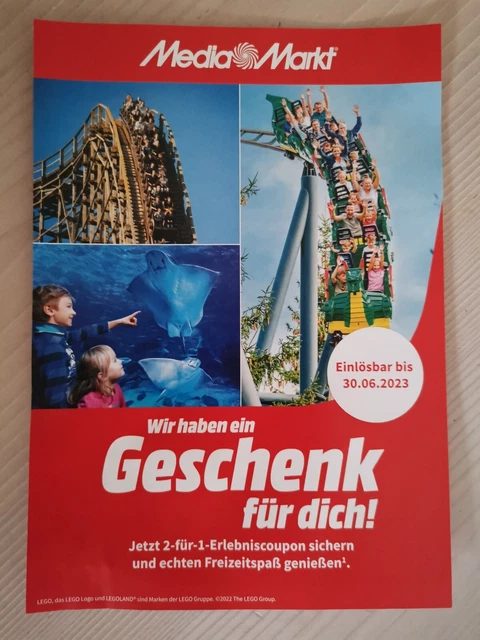 2 für 1 Gutschein Media Markt Heide Park Legoland Madame Tussauds