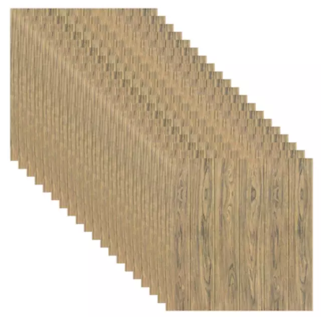 Piastrelle Da Parete 3D, Pvc, Impermeabili, Effetto Legno, 70X70Cmx3Mm, 10Pz 2