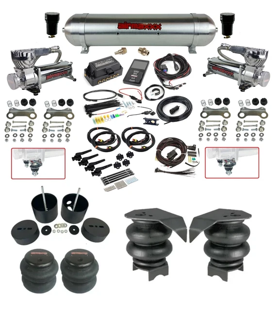 Complete Air Ride Suspension Kit 27695 3/8 3H Air Lift Chr 580 1999-06 Silverado