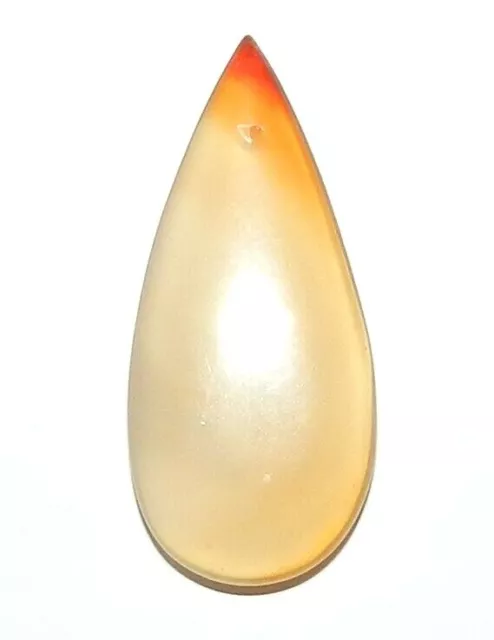 P1768 Red Agate 46mm Flat Puffed Teardrop Gemstone Focal Pendant Bead