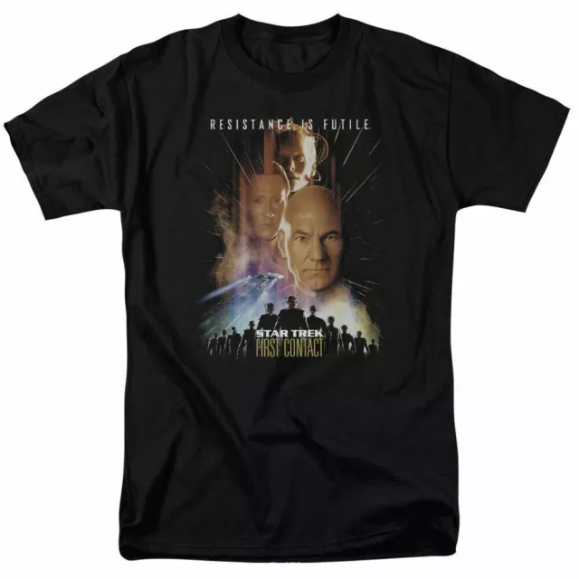 Star Trek First Contact Movie T Shirt Licensed Sci-Fi Movie Classic Tee Black