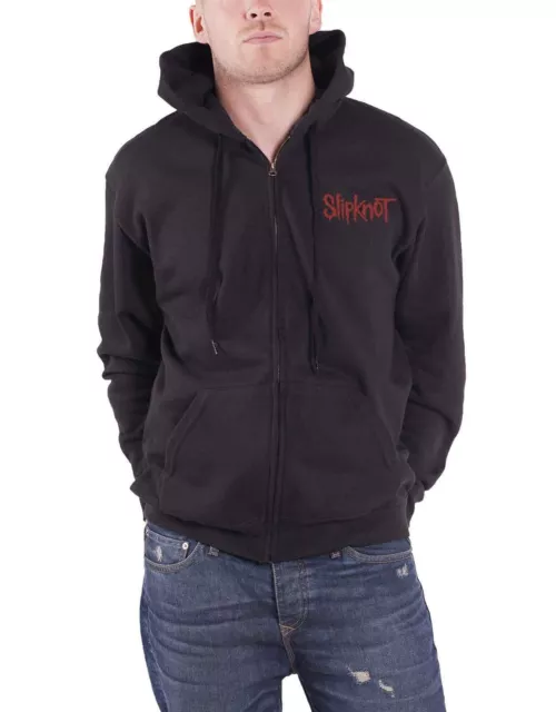 Slipknot Mens Hoodie Black Skull Teeth band logo zipped Official