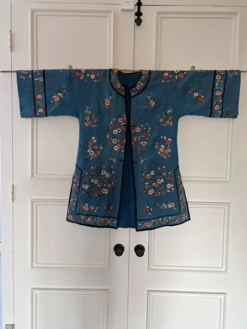 Chinese Antique Silk Embroidery Robe "38" (L) #DC052